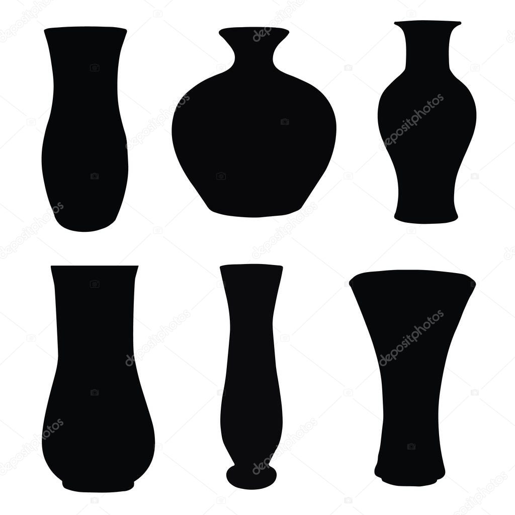 Vases in the set. Vector image