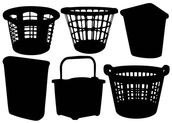 Household Laundry Baskets Set — Stock Vector