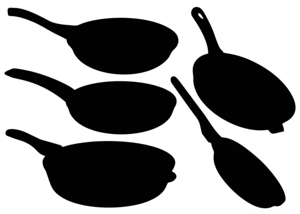 Кухонні Сковороди Смаження — стоковий вектор