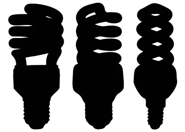 Kit Comprend Des Lampes Économie Énergie Image Vectorielle — Image vectorielle