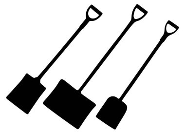 Kışın kar temizlemek için geniş bir kürek. Vektör resmi.