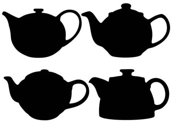 Konvice Čaj Pití Sadě — Stockový vektor