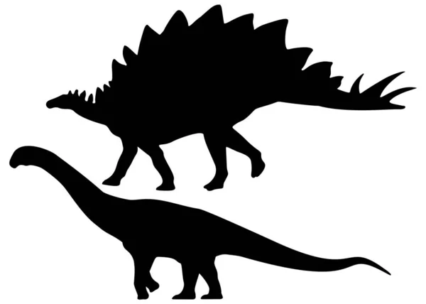 Dinossauros Stegosaurus Allosaurus Velociraptor Set —  Vetores de Stock