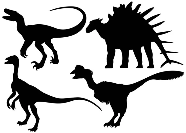 Dinossauros Velociraptor Centrosaurus Oviraptor Conjunto —  Vetores de Stock