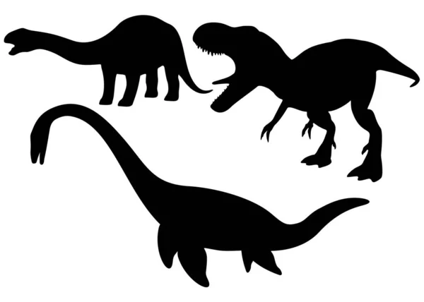 Dinossauros Titanossauros Brontossauros Elasmosaurus Conjunto —  Vetores de Stock