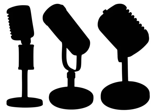 Microfoni Autonomi Cantare Parlare Set — Vettoriale Stock