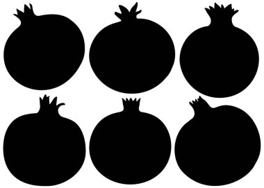 Bir sette nar meyvesi. Vektör görüntüsü. Nar meyvesi.