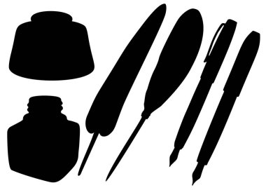 Mürekkep hokkası ve kalem ucu da dahil..