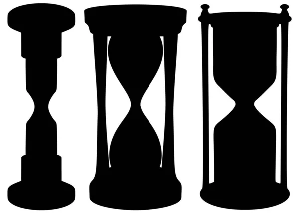 Hourglass Clock Set Time Meters — Stock Vector