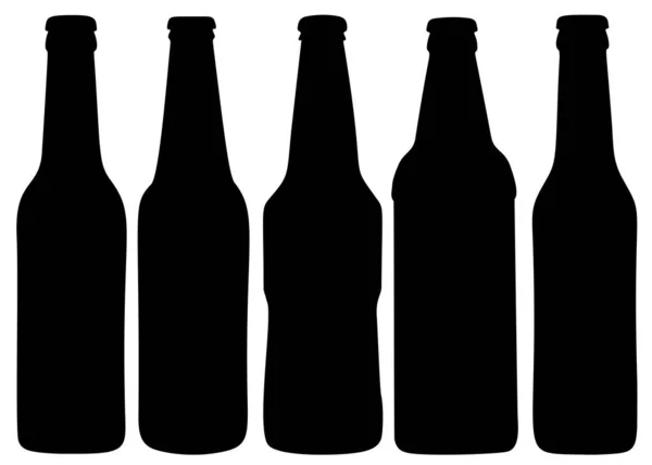 Bière Dans Des Bouteilles Verre Dans Ensemble — Image vectorielle