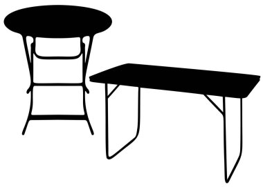 Turizm için küçük masalar. Vektör resmi.