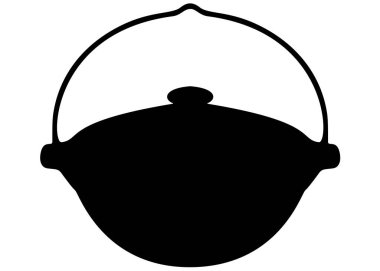 Yemek pişirmek için büyük bir turist kazanı.