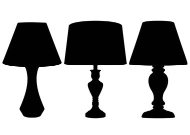 Set içinde açık masa lambaları.