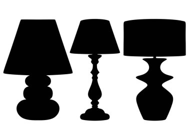 Bir sette ışıklandırma için açık ve çok güzel masa lambaları.