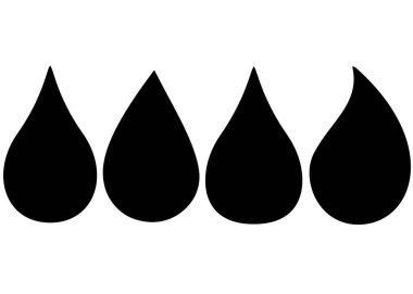 Sette yağmur damlaları var. Vektör resmi.