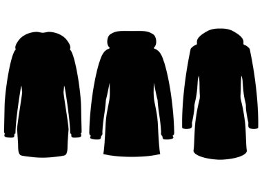 Sette kalın kadın ceketleri var. Vektör resmi.