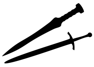 Şovalye kılıçları sette. Vektör resmi.