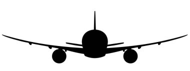 Large plane in flight. Vector image.