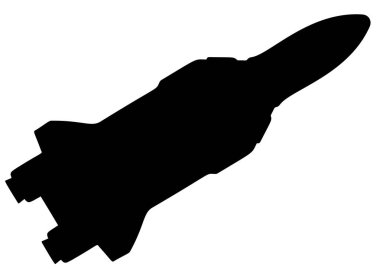 Large space rocket. Vector image.