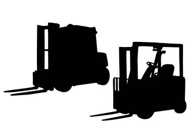 Loaders for transportation of goods in a set. Vector image.