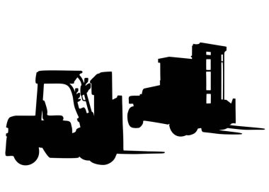 Forklift included. Vector image.