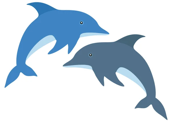 Cartoon Dolphins Set Vector Image — Stock Vector