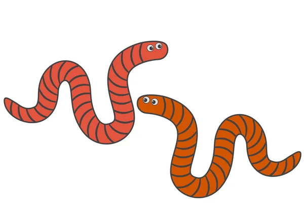 Earthworms Set Vector Image — Vetor de Stock