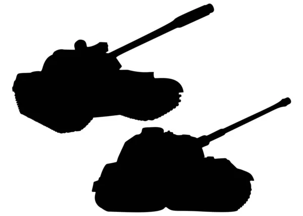 Military Tanks Shoot Set Vector Image —  Vetores de Stock