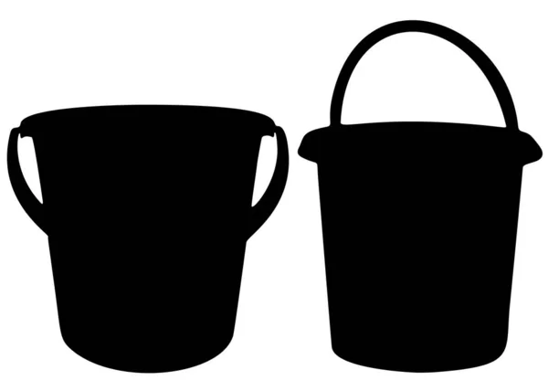 Household Buckets Set Vector Image —  Vetores de Stock