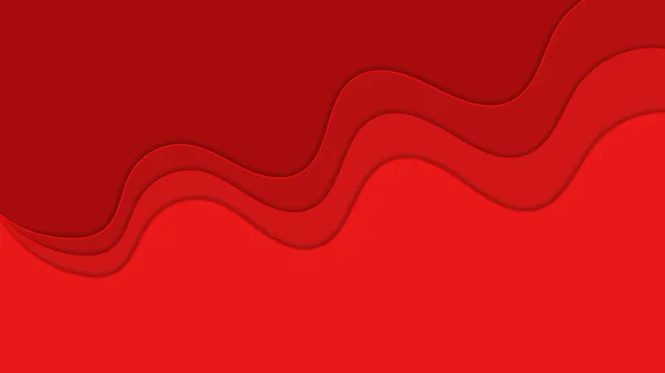 Schöne Gewellte Rote Hintergrund Papercut Stil — Stockvektor
