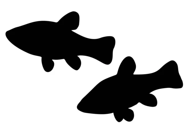 河鱼在片场 矢量图像 — 图库矢量图片
