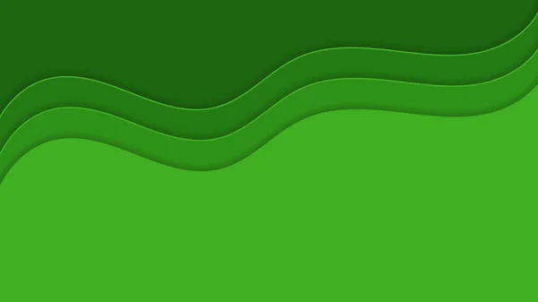 滑らかな波の形で美しい緑の背景 — ストックベクタ