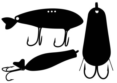 Bir yırtıcıyı yakalamak için takım halinde balık avı. Vektör resmi.