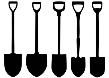 Bahçe için kürekler ve sette tamir işleri. Vektör resmi.