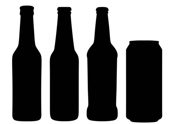 Cerveza Embotellada Conjunto Bebidas Alcohólicas Imagen Vectorial — Vector de stock