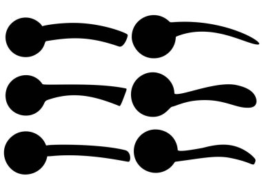 Kapı kolları dahil. Vektör resmi.