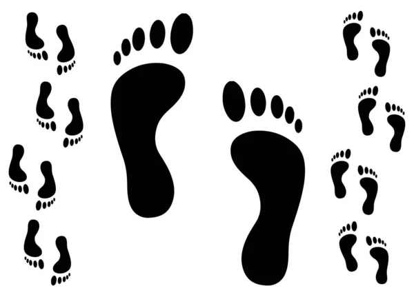 Human Footprints Set Vector Image — Stock Vector