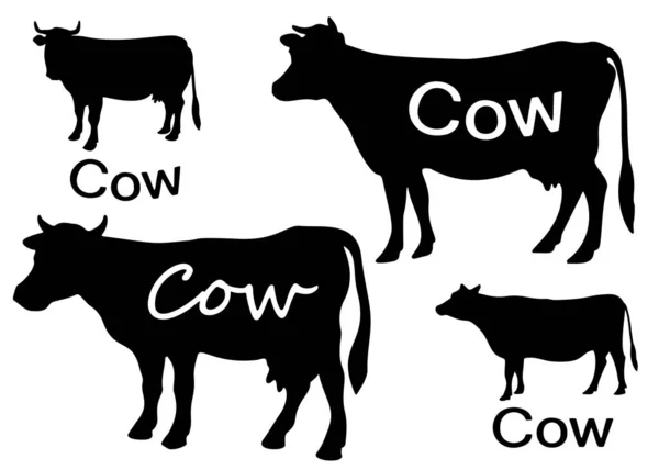 Vacas Com Uma Inscrição Para Logotipo Imagem Vetorial —  Vetores de Stock