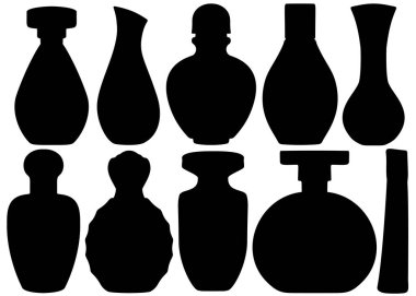 Parfüm ve tuvalet de dahil. Vektör resmi.