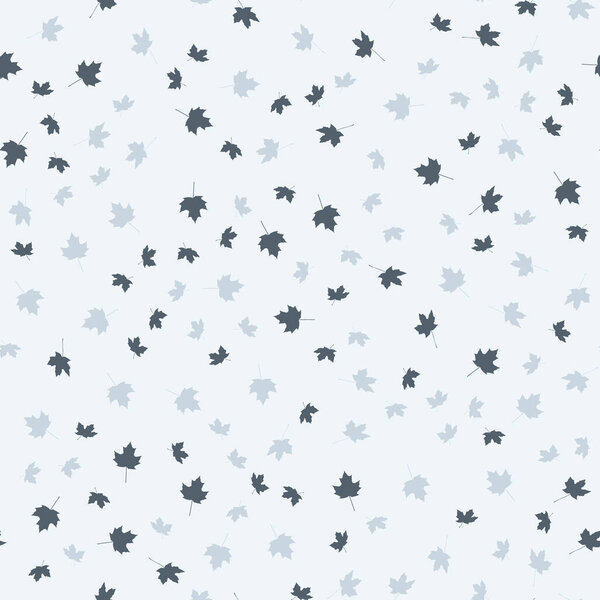 Pattern with leaves on a white background. Vector image.