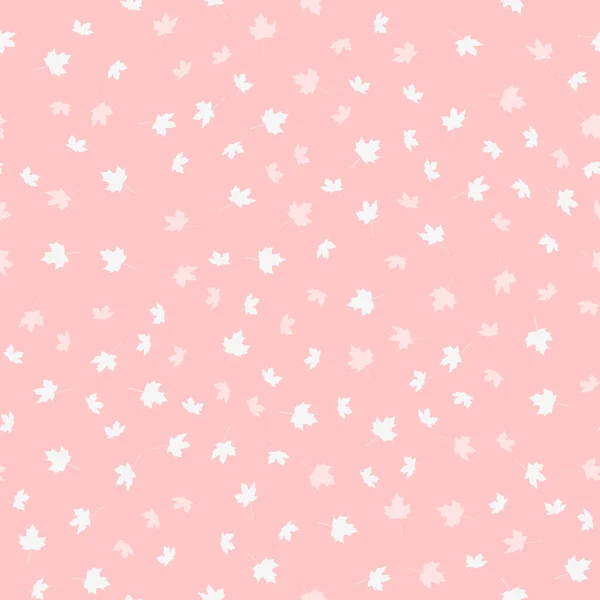 ピンク桃の背景に葉を持つパターン ベクトル画像 — ストックベクタ