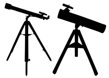 Geniş zemin teleskopları dahil. Vektör resmi.