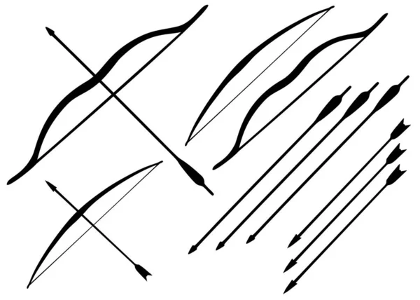 Arc Avec Des Flèches Dans Ensemble Image Vectorielle — Image vectorielle