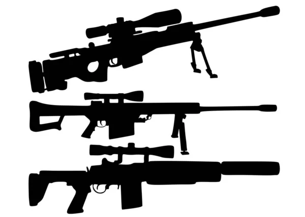 Armes Feu Sniper Incluses Image Vectorielle — Image vectorielle