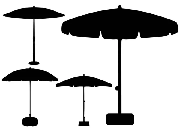 Sahildeki Şemsiyeler Sette Vektör Resmi — Stok Vektör