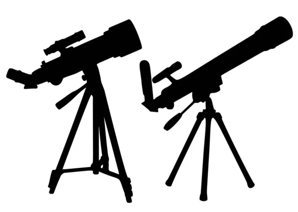 Télescopes Pour Observer Les Étoiles Dans Décor Image Vectorielle — Image vectorielle