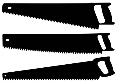 Bir sette el testeresi. Vektör resmi.