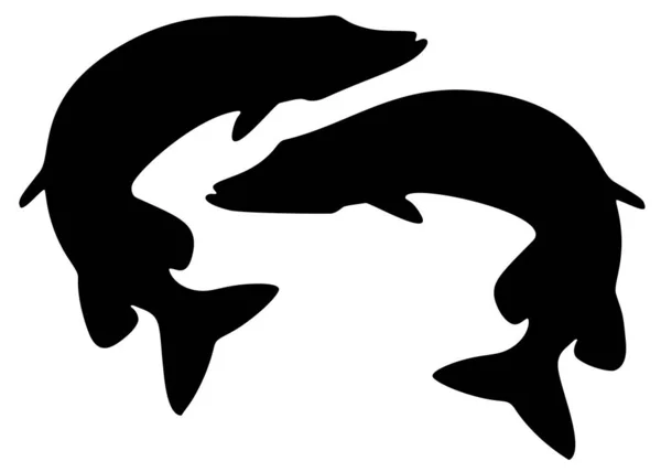 大梭子鱼跳跃 矢量图像 — 图库矢量图片