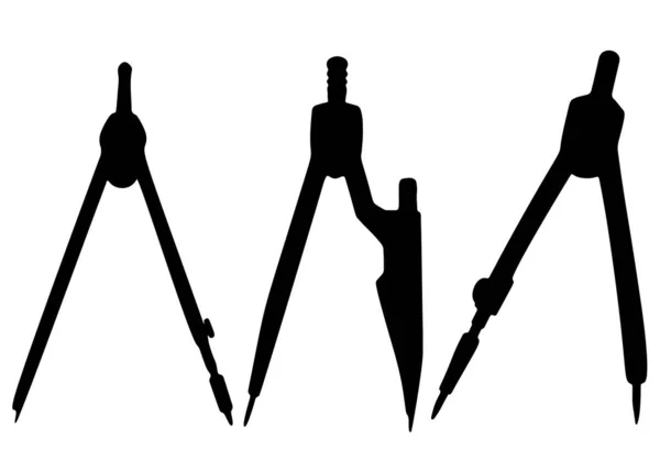 Set School Compasses Vector Image — Stock Vector