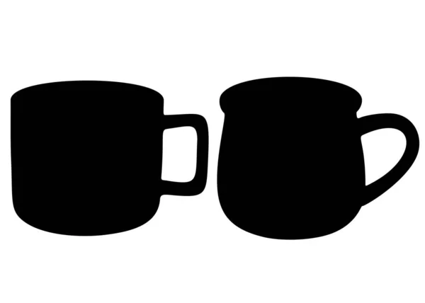 Широкие Кружки Чая Кофе Векторное Изображение — стоковый вектор